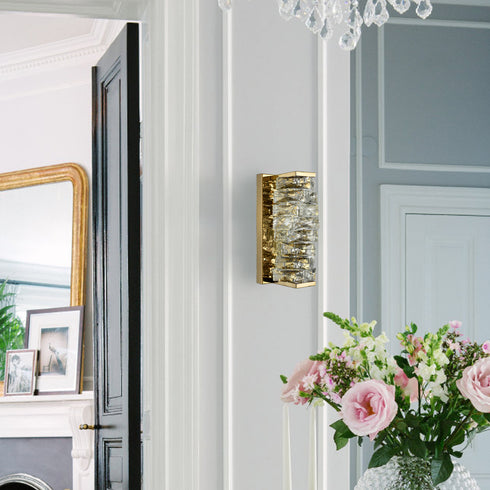 Modern LED Wall Lights Crystal Bathroom Fixtures, Gold