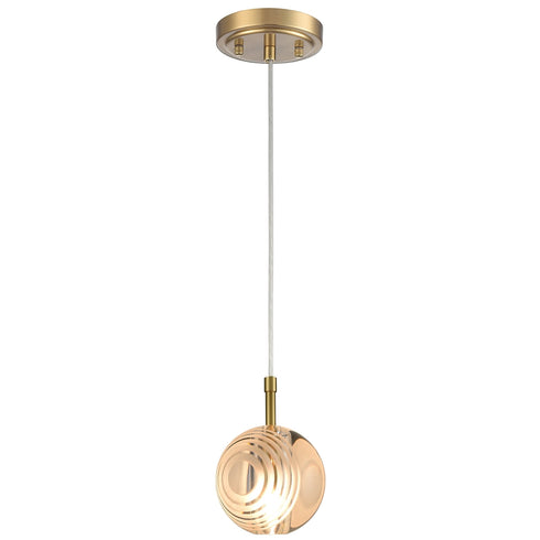 Modern Gold Round Crystal Pendant Light Glass Globe Pendant Lights Kitchen Island