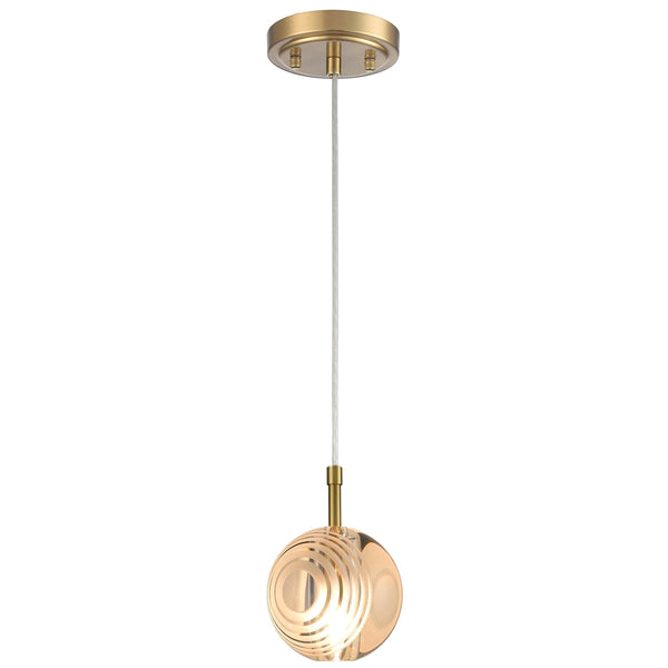 Modern Gold Round Crystal Pendant Light Glass Globe Pendant Lights Kitchen Island