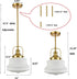 Industrial Pendant Light Fixtures Gold Schoolhouse Hanging Adjustable Light for Kitchen Island