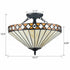 3-Light Tiffany Semi Flush Mount Ceiling Light