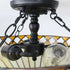 3-Light Tiffany Semi Flush Mount Ceiling Light