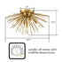 Mid-Century Sputnik Flush Mount Ceiling Light 5-Light Brass Ceiling Light Fixture