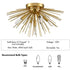 Mid-Century Sputnik Flush Mount Ceiling Light 5-Light Brass Ceiling Light Fixture