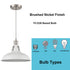 Industrial Pendant Light Brushed Nickel Barn Shade- 1-Light Loft Fixture
