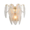 Vintage Wall Light Retro Wall Sconce 2-Light with Leaf Shape Frosted Glass and White Beads
