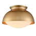 Gold Ceiling Light Flush Mount Fixture Milky White Glass