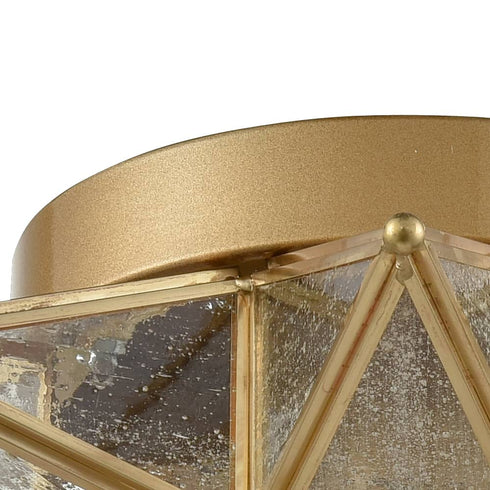 Seeded Glass Brass Moravian Star Ceiling Light Flush Mount