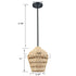 Black Rattan Pendant Light Boho Hanging Light for Bedroom Living room