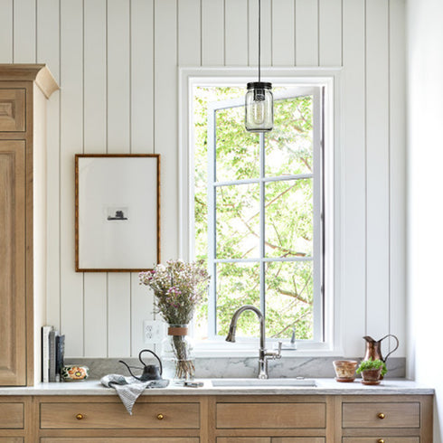 Industrial Mason Jar Plug-in Pendant Light Bronze Finish