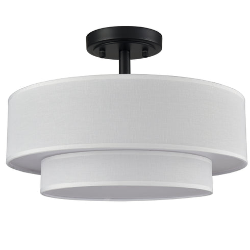 Modern LED Ceiling Lights Black Drum Fixture, Color-Selectable