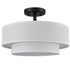 Modern LED Ceiling Lights Black Drum Fixture, Color-Selectable