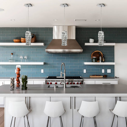 Modern Small Crystal Pendant Light Chrome, LED 8W, 4000K