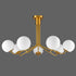 Mid-Century Modern Gold Semi Flush Mount Ceiling Light 7-Light Globe Chandelier Light