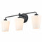 3-Light Black Bathroom Vanity Light Fixture with Milk Glass Shade