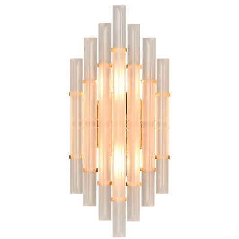 Contemporary Frosted Crystal Wall Sconce Gold Wall Light Fixture