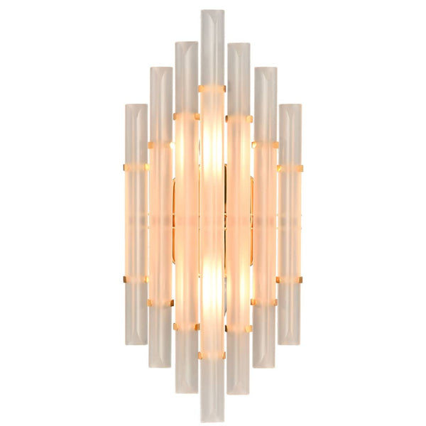 Contemporary Frosted Crystal Wall Sconce Gold Wall Light Fixture