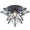Moravian Star Flush Mount Ceiling Light, 18-In, Black, Transparent