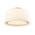 Gold Led Flush Mount Ceiling Light Drum White Fabric Shade 3000k-5500k,24W,1600LM