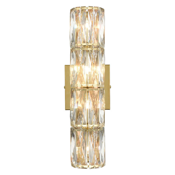4-Light Crystal Wall Sconce Modern Gold Bathroom Light Fixtures