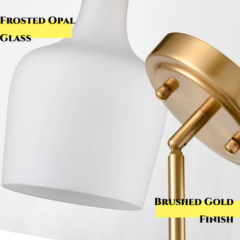 Modern Milk Glass Gold Pendant Light for Kitchen Rod-Hung