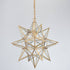 Modern Star Pendant Light Boho Gold Hanging Ceiling Light with Clear Glass