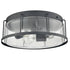 Industrial 3-Light Glass Flush Mount Ceiling Light,Matte Black Finish
