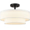 Modern LED Ceiling Lights Black Drum Fixture, Color-Selectable