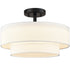 Modern LED Ceiling Lights Black Drum Fixture, Color-Selectable