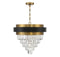 Marquise 4-Light Chandelier in Matte Black with Warm Brass Accents