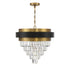 Marquise 4-Light Chandelier in Matte Black with Warm Brass Accents