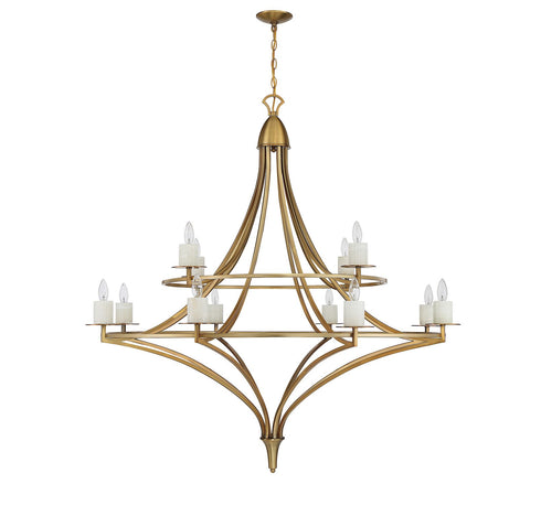Director 12-Light Chandelier in Warm Brass