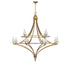 Director 12-Light Chandelier in Warm Brass