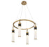 Abel 4-Light LED Chandelier in Matte Black with Warm Brass Accents