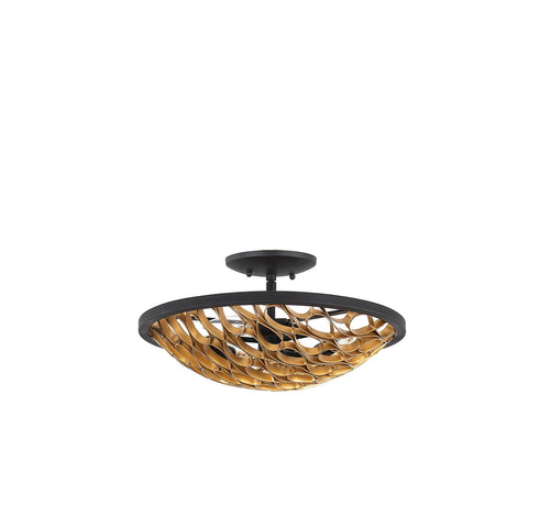 Ventura 3-Light Ceiling Light in Matte Black and Gold