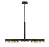 Ashor 5-Light LED Chandelier in Matte Black with Warm Brass Accents