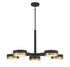 Ashor 5-Light LED Chandelier in Matte Black with Warm Brass Accents