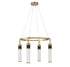 Abel 4-Light LED Chandelier in Matte Black with Warm Brass Accents