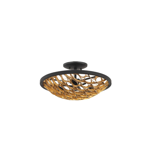 Ventura 3-Light Ceiling Light in Matte Black and Gold