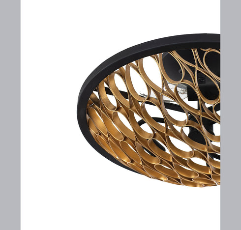 Ventura 3-Light Ceiling Light in Matte Black and Gold