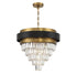 Marquise 4-Light Chandelier in Matte Black with Warm Brass Accents
