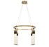 Abel 4-Light LED Chandelier in Matte Black with Warm Brass Accents