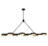 Ashor 8-Light LED Linear Chandelier in Matte Black with Warm Brass Accents
