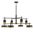 Ashor 8-Light LED Chandelier in Matte Black with Warm Brass Accents
