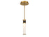 Abel LED Mini-Pendant in Matte Black with Warm Brass Accents