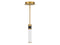 Abel LED Mini-Pendant in Matte Black with Warm Brass Accents