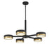 Ashor 5-Light LED Chandelier in Matte Black with Warm Brass Accents