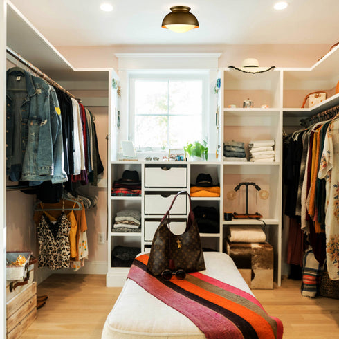 Gold Ceiling Light Flush Mount Fixture Milky White Glass