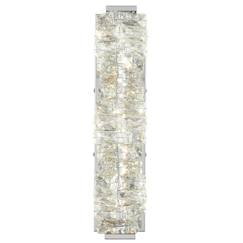 Crystal Bathroom Vanity Lights LED Stainless Steel, Chrome, 18.5-In