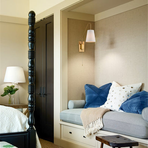 Modern Brass Wall Lamps Set of 2 Plug-In Wall Lights